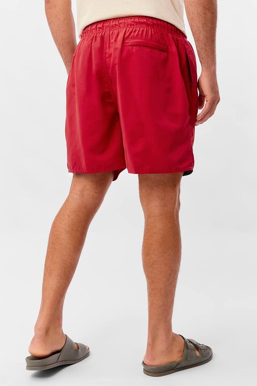 Short Liso Com Silk Refletivo Vermelho