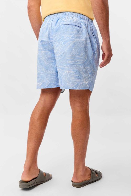 Short Estampado Waves Azul Claro