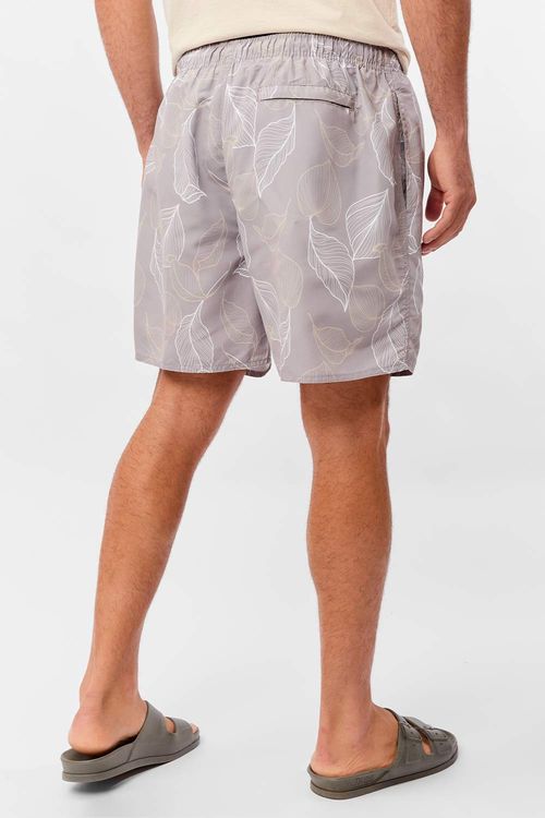 Short Estampado Bicolor Cinza