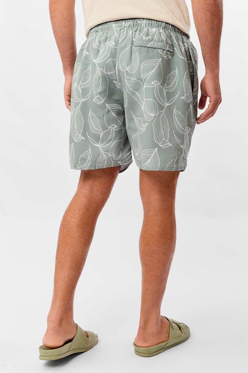 Short Estampado Leaf Verde Militar