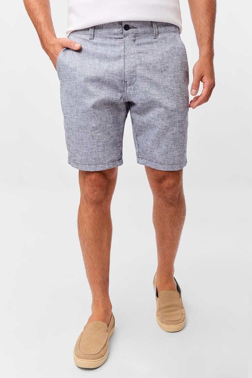 Bermuda Chino Fio Tinto Azul Escuro