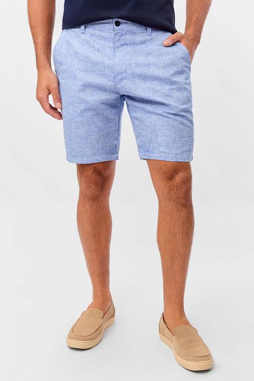 Bermuda Chino Fio Tinto Azul