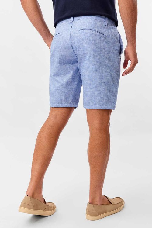 Bermuda Chino Fio Tinto Azul