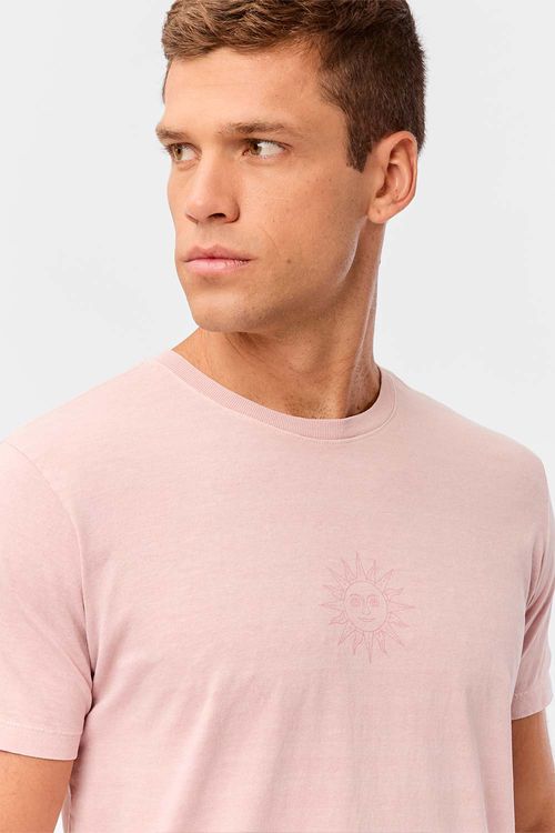 T-Shirt Estampada Carimbo Zodiac Rosa Clara