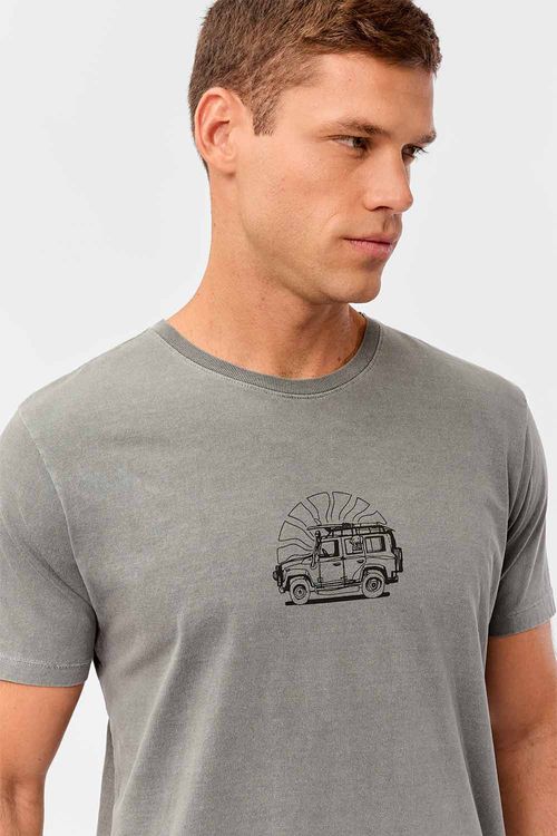 T-Shirt Estampada Stone Carimbo Dog Grafite