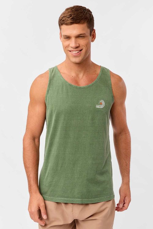 Regata Especial Stone Com Carimbo Verde Musgo