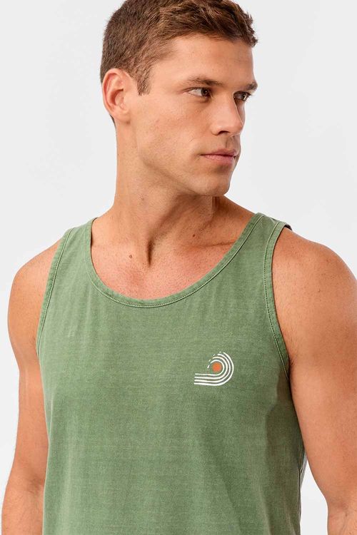 Regata Especial Stone Com Carimbo Verde Musgo