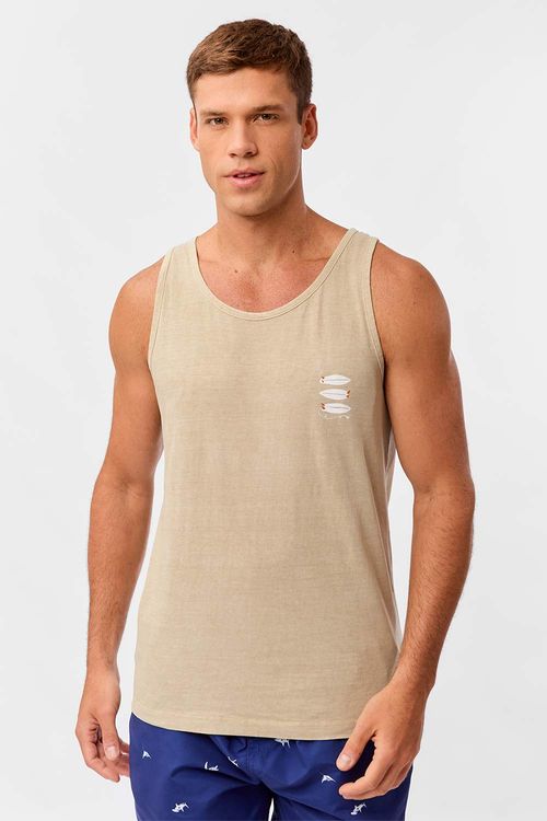 Regata Especial Stone Com Carimbo Khaki