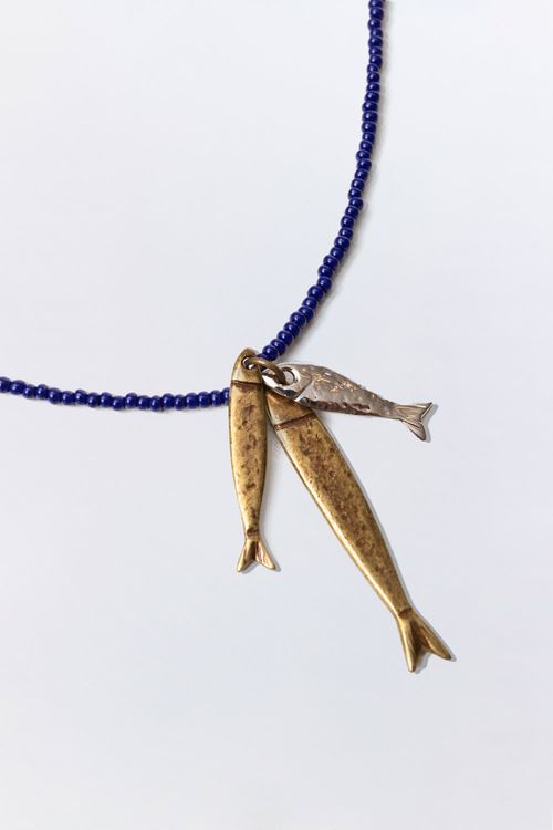 Colar Trio De Peixes Azul Marinho