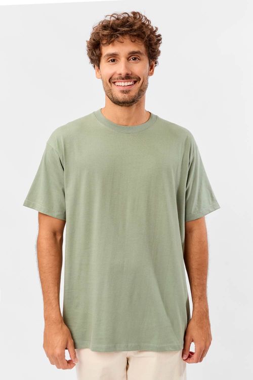 T-Shirt Básica Premium Sem Costura Oversized Verde