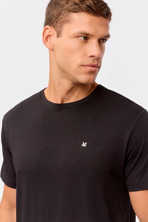 T-Shirt Básica Premium Modal Spandex Tech Preta