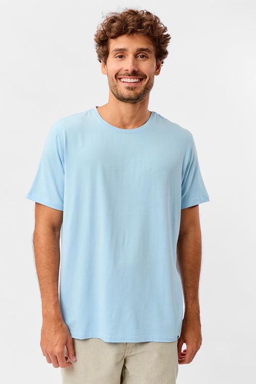 T-Shirt Básica Premium Modal Spandex Azul Clara