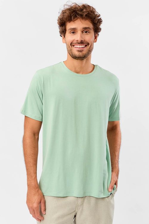 T-Shirt Básica Premium Modal Spandex Verde Clara