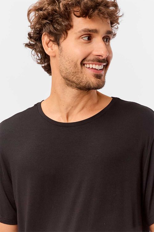 T-Shirt Básica Premium Modal Spandex Preta