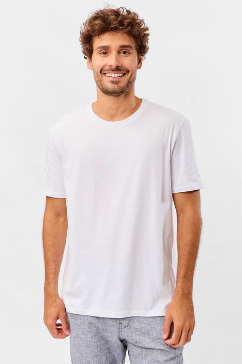 T-Shirt Básica Premium Pima Spandex Branca