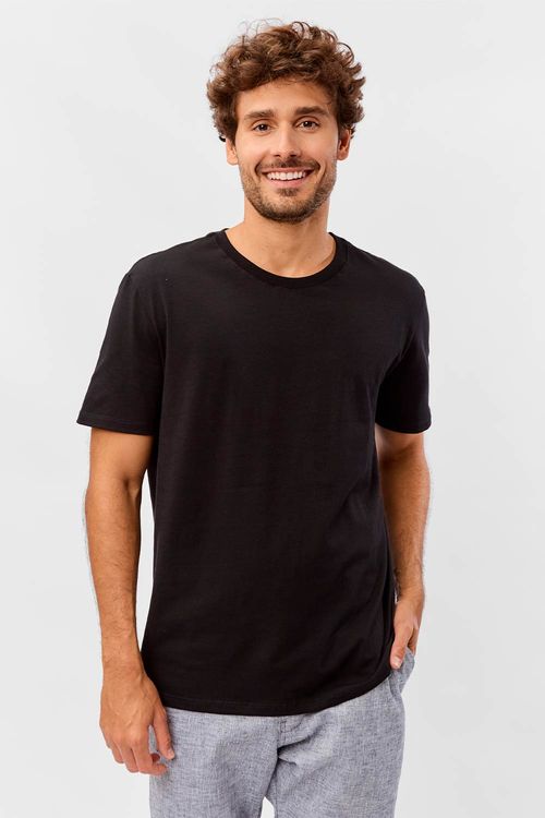 T-Shirt Básica Premium Pima Spandex Preta
