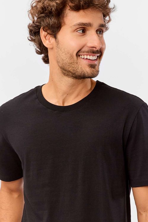T-Shirt Básica Premium Pima Spandex Preta