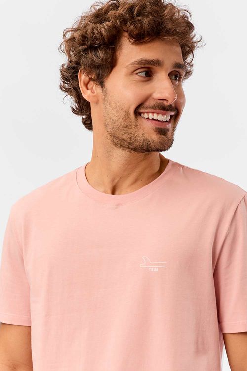 T-Shirt Estampada Pima Spandex Salmao