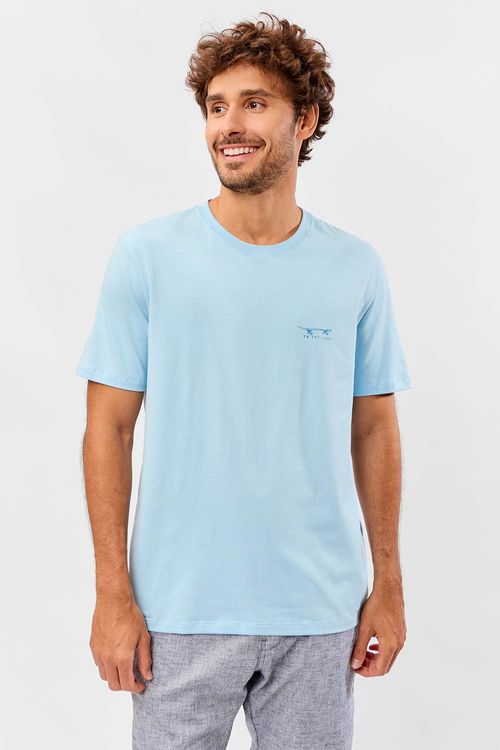 T-Shirt Estampada Pima Spandex Azul Clara