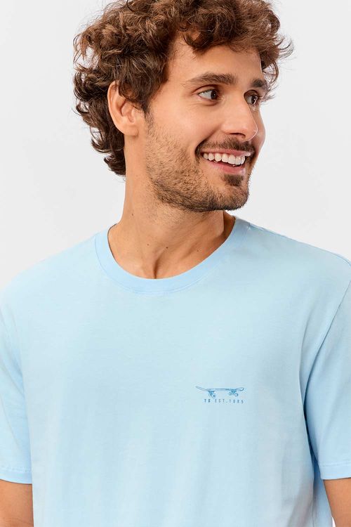 T-Shirt Estampada Pima Spandex Azul Clara
