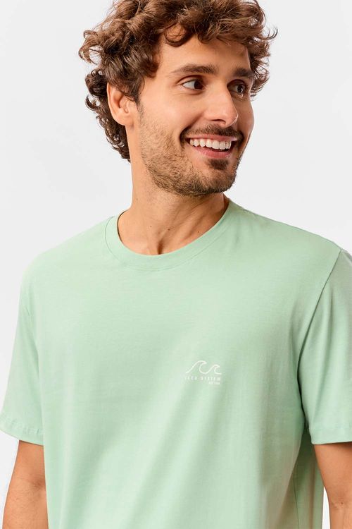 T-Shirt Estampada Pima Spandex Verde Clara