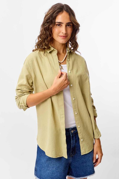 Camisa Linho Khaki