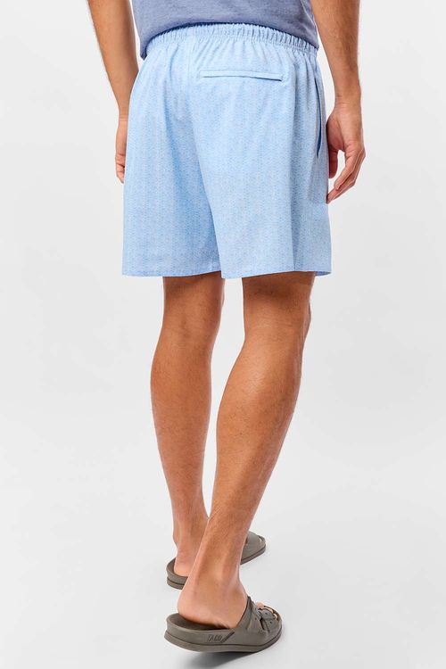 Short Estampado Flex Mini Ondas Azul Claro