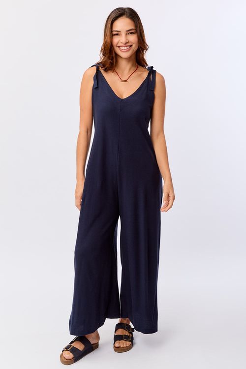 Macacão Pantalona Azul Marinho