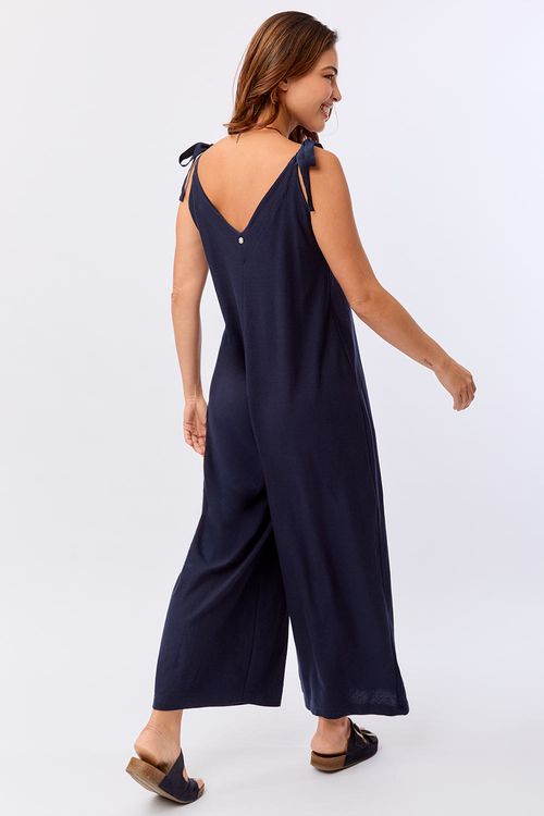 Macacão Pantalona Azul Marinho