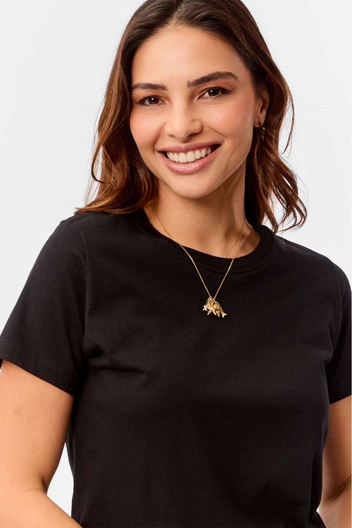 Blusa Básica Fio Penteado Preta