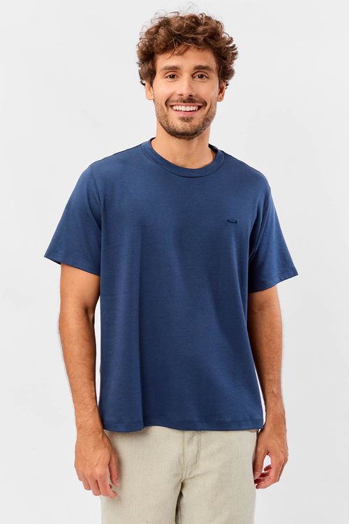 T-Shirt Básica Suedine Pima Azul Marinho