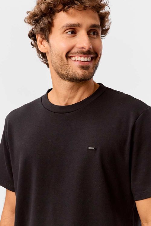 T-Shirt Básica Suedine Supima Preta
