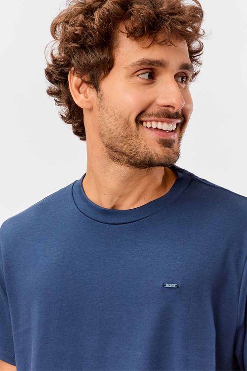 T-Shirt Básica Suedine Pima Azul Marinho