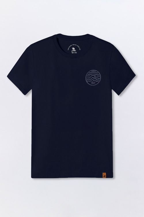 T-Shirt Infantil Estampada Waves Azul Marinho