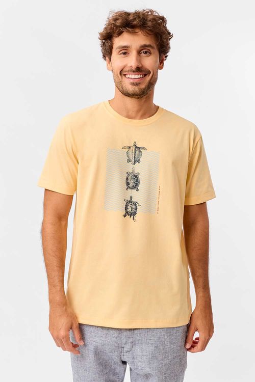 T-Shirt Estampada Alive Amarela Clara