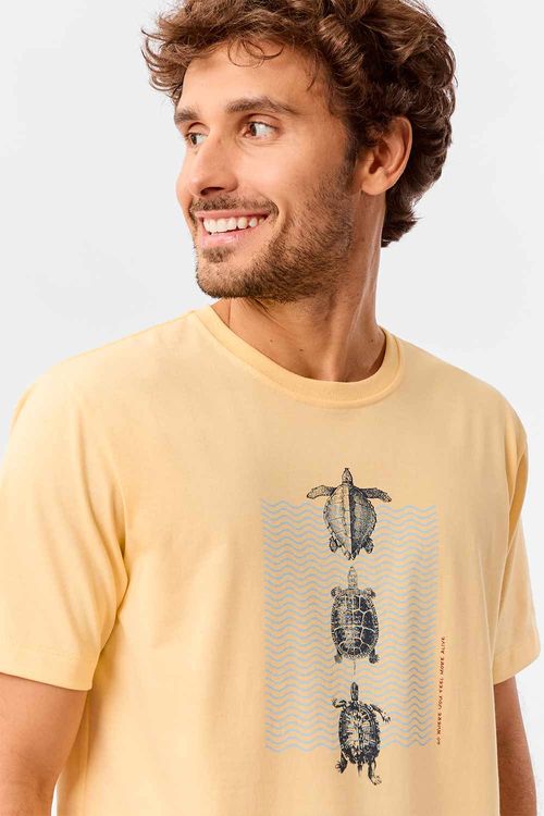 T-Shirt Estampada Alive Amarela Clara