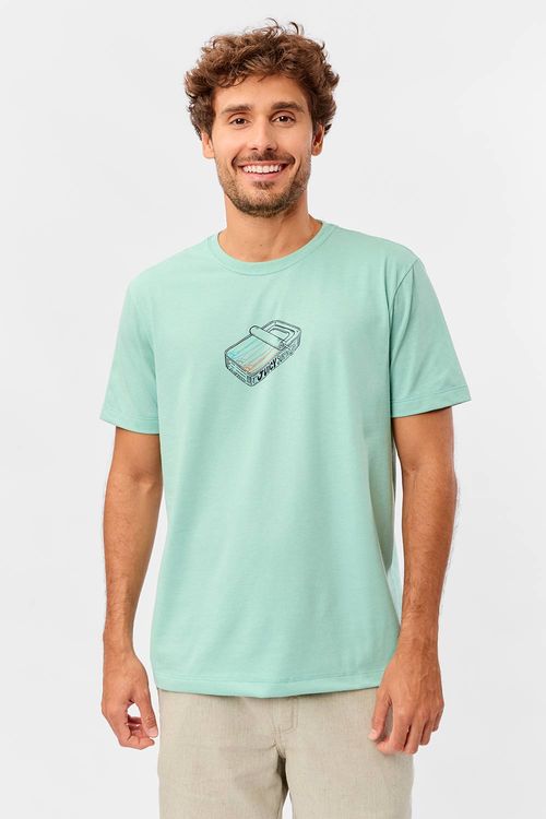 T-Shirt Estampada Surfing Verde Clara