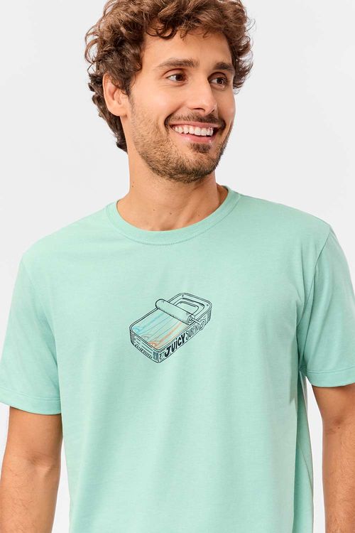 T-Shirt Estampada Surfing Verde Clara