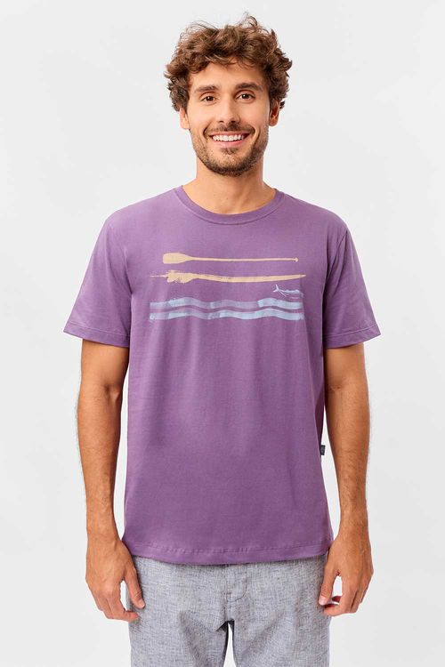 T-Shirt Estampada Stand Up Roxo