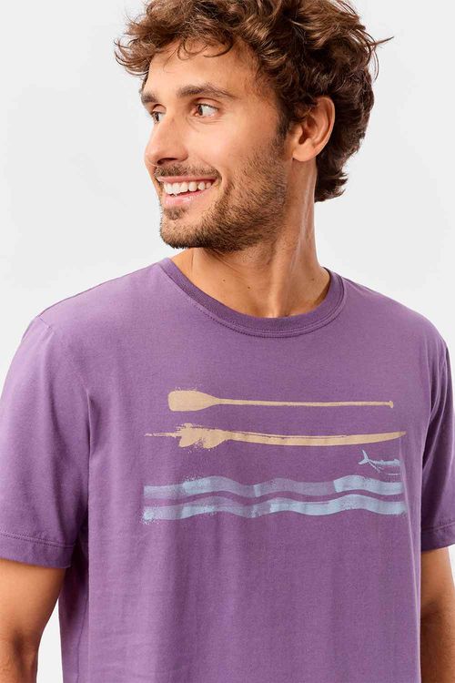 T-Shirt Estampada Stand Up Roxo