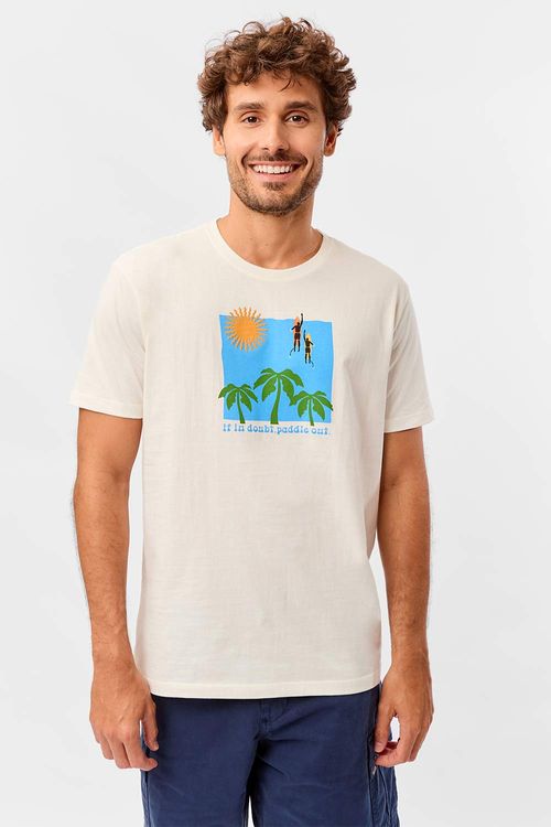 T-Shirt Estampada Com Relevo Off White