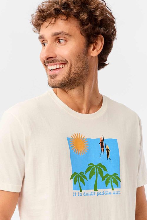 T-Shirt Estampada Com Relevo Off White