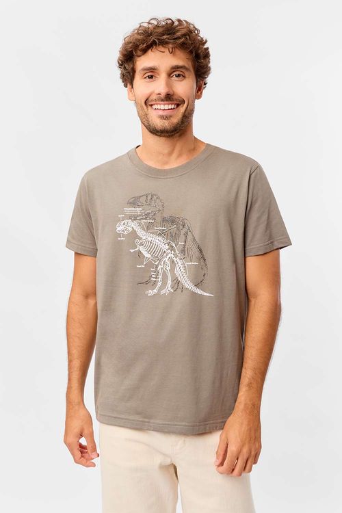 T-Shirt Estampada Dino Grafite