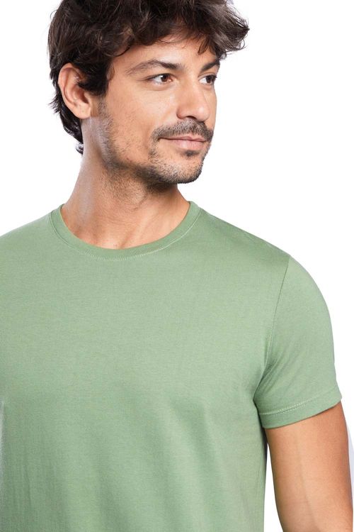 T-Shirt Básica Fit Premium Sem Costura Verde Claro