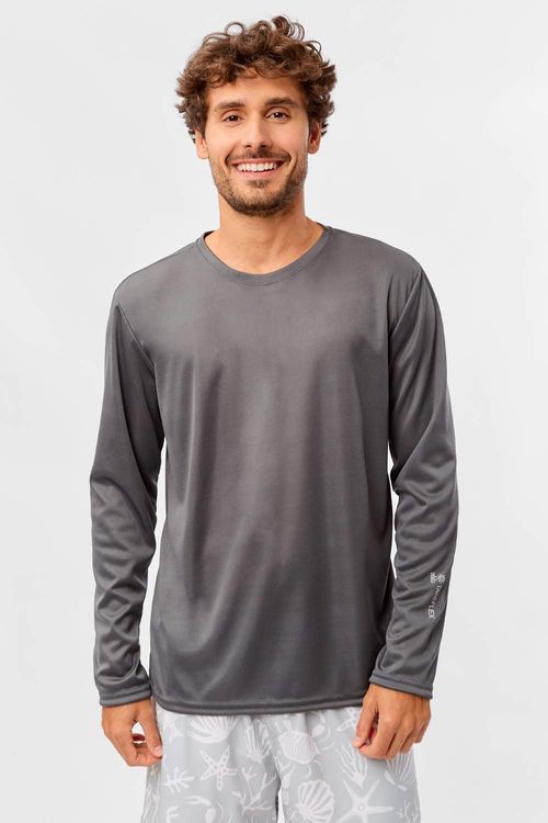 T-Shirt Manga Longa Uv Chumbo