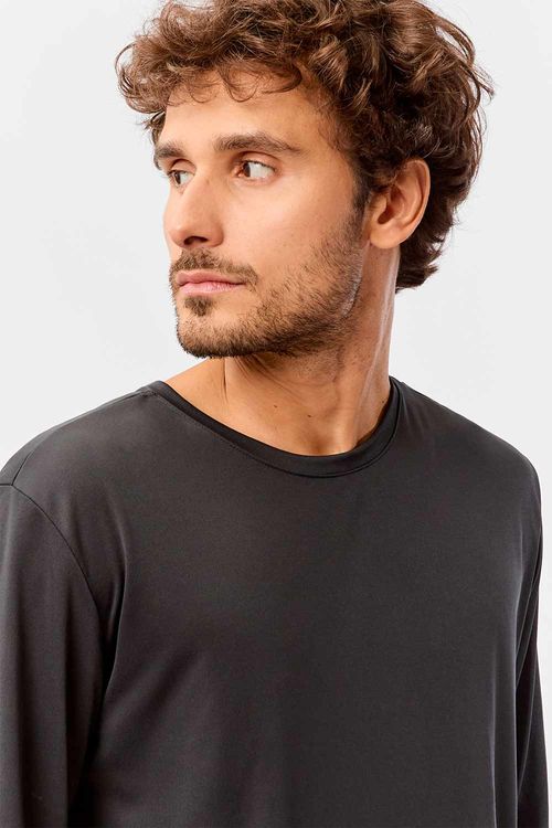 T-Shirt Manga Longa Uv Preta
