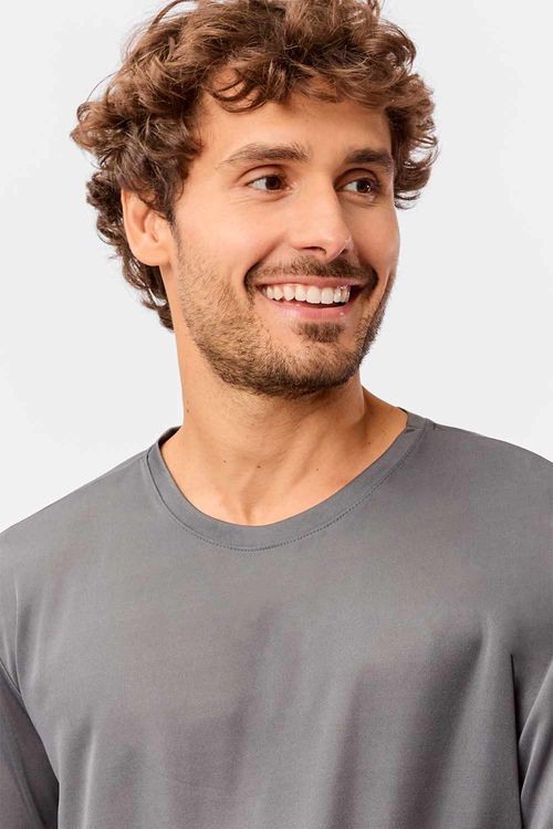 T-Shirt Manga Longa Uv Chumbo