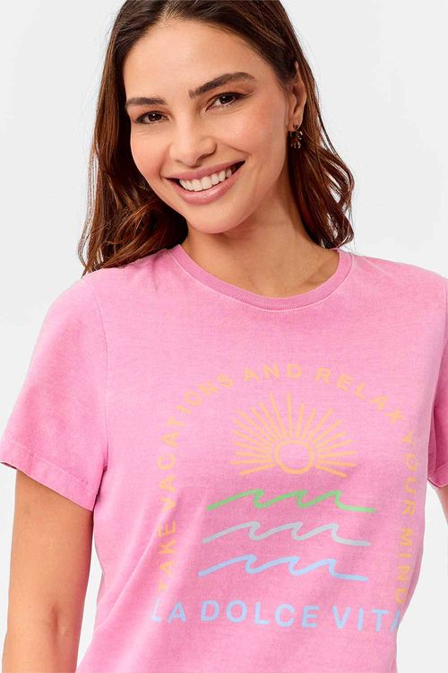 Blusa Estampada Vacations Rosa Clara