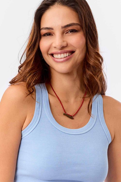 Regata Cropped Azul Claro