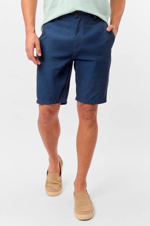 Bermuda Chino Fio Tinto Azul Marinho